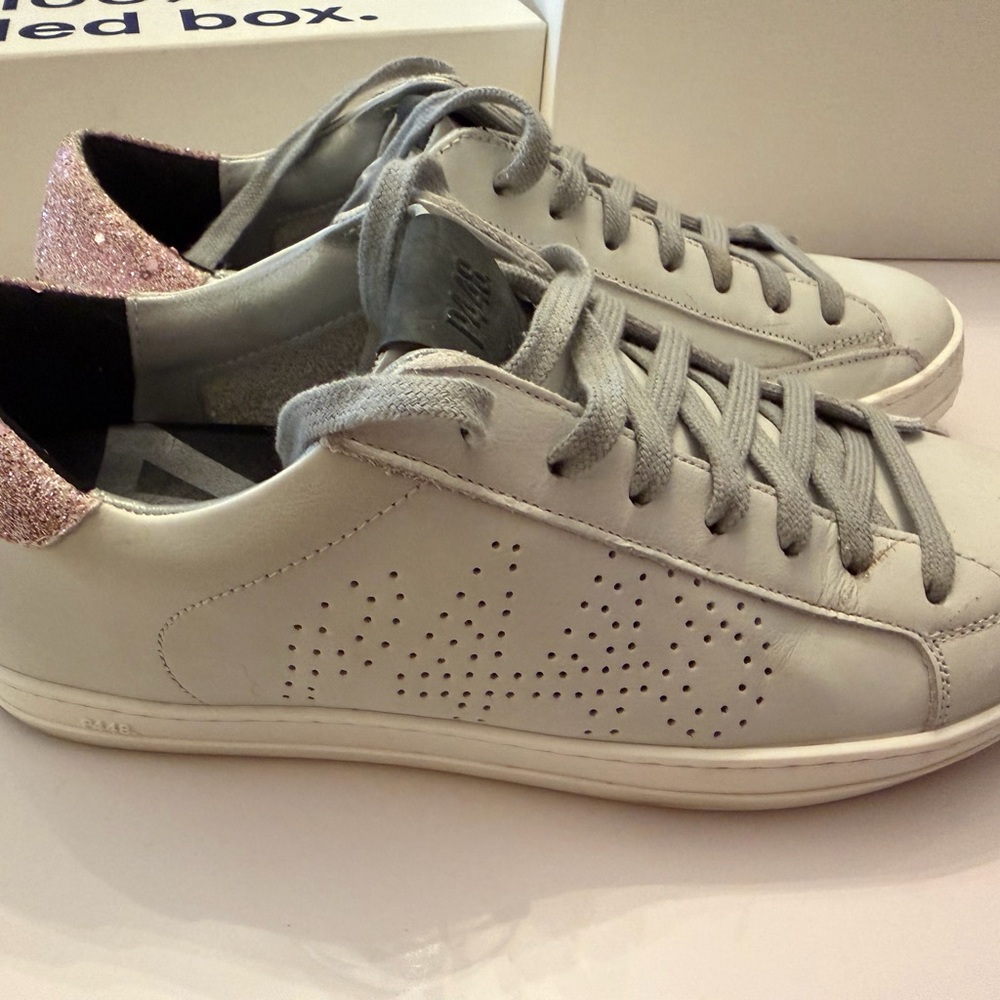 P448 Gray and Pink Sneakers
